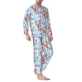 thumbnail image 6 of Salouo Lobsters Print Button-Front Long Sleeve Pajama Set for Men, Soft 2Pjs Men's Long Sleeve Sleepwear -XX-Large, 6 of 7