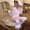 Pink, variant on LIZUOJUN Satin Pajama Set for Women Long Sleeve Pants Sleepwear 2 Piece Lounge Set Lightweight Pjs Loungewear Notch Collar Pajama Casual Sleepwear - L