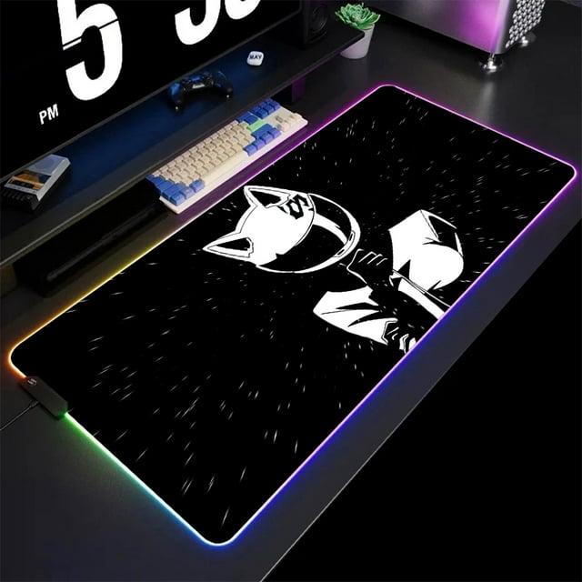 Yuki Aim Gaming Mouse Pad RGB Non-slip Anime Large LED Mousepad Gamer Keyboard Pad XXL Desk Mat Office Mouse Mat With Backlit EP2398 (3) RGB 300x800x4mm