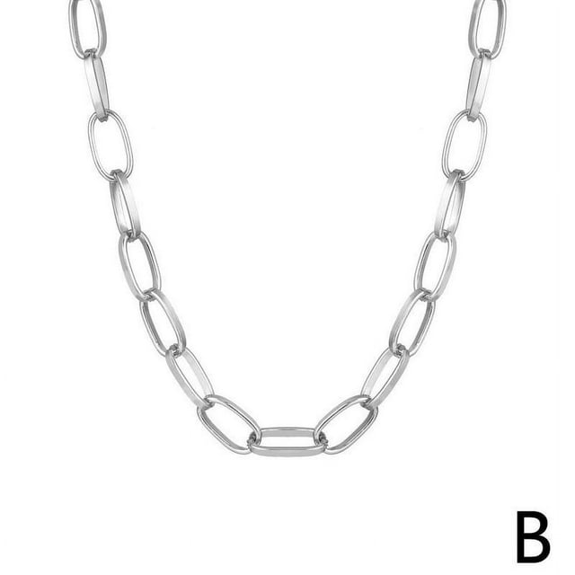 Daily Mix Store Collier Ras-du-Cou à Chaîne Rétro Punk Grand Format pour Femmes Torsadé Couleur Or Argent Colliers Ras-du-Cou à Cadenas Chaîne Épais