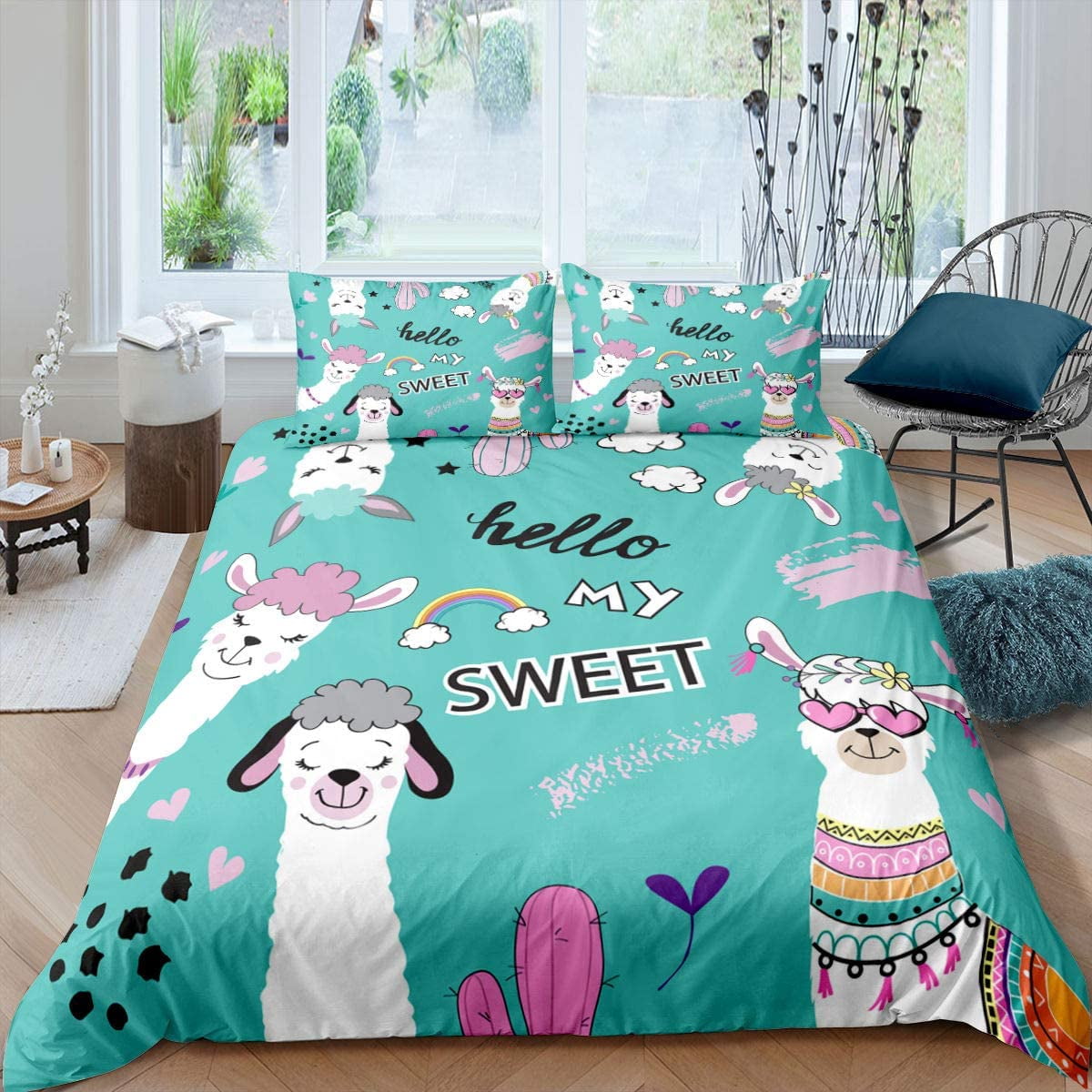 WEIS Llama Alpaca Duvet Cover King Size 