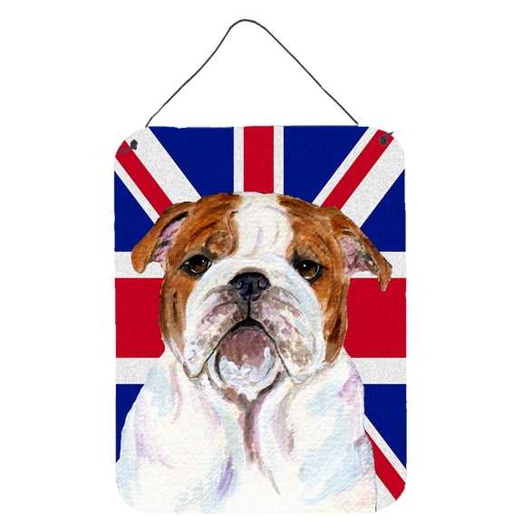 English Bulldog with English Union Jack British Flag Wall or Door Hanging Prints