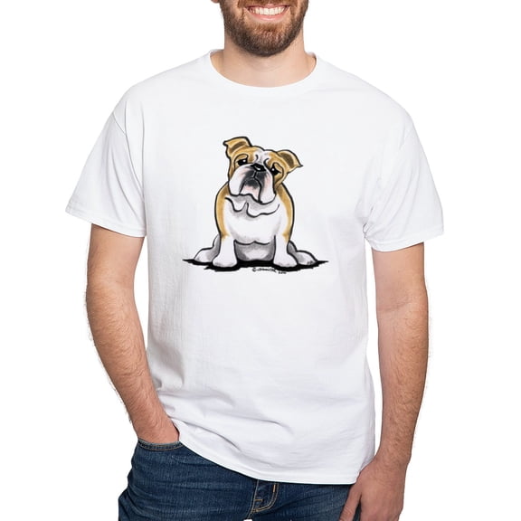 CafePress - Cute English Bulldog White T Shirt - Men's White Classic Cotton T-Shirts