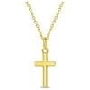 925 Sterling Silver 16" Small Thick Plain Cross Pendant Necklace for Children