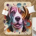 thumbnail image 4 of Beagle Portrait Watercolor Vintage Retro Styles Cozy Sherpa Blanket Beagles Dog Lover Gifts Idea Warm Soft Throw Blanket - 00001, 4 of 5