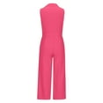 thumbnail image 4 of ABATAB Jumpsuits for Women Elegant V Neck Sleeveless Loose Romper Wide Leg Belted Casual Long Pants Business Dressy Outfits, 4 of 4