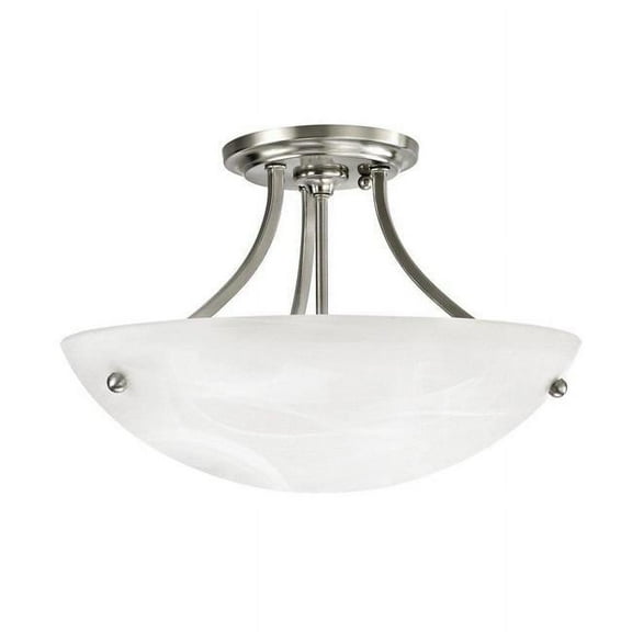 Miseno FLSFL1002BN 10.37 in. 100W 2-Light Medium E-26 Flush Mount Ceiling Fixture, Brushed Nickel