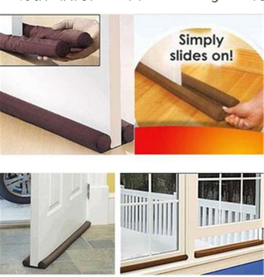 Portable Twin Door Draft Dodger Guard Stopper Protector Under Door