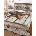 thumbnail image 3 of Quilts Full Size, Texas Star Grey Wooden Soft Comforter Bedding Set for Bed, Farmhouse Berry Countryside Lightweight Quilted Bedspread with Pillow Cover(2 Pieces) for All Season, 78x90 Inch, 3 of 6