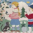 thumbnail image 3 of Spring Children Vintage Needlepoint Accent Pillow 12" x 16", 3 of 4