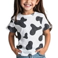 thumbnail image 2 of Coerni Kids Cow Print Shirt Boys & Girls Breathable Crewneck Short Sleeve Tees Colorful Cow Print Tops Casual Versatile Summer Outfit, 2 of 7