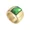 Gold Green, variant on Women's Stainless Steel Square Gemstone Wide Surface Classic Simple Wedding Engagement Statement Ring Silver Black Size 7