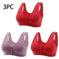 thumbnail image 1 of ylioge 3 Pack Plus Size Womens Front Closure Bras M-7XL No Underwire Push Up Underwear Bra Multipack Full Coverage Soft Support Bralettes, 1 of 6