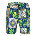 thumbnail image 4 of Disketp Men'S Swim Trunks Hawaiian Breathable Surf Beach Swimsuits Mesh Lining Beach Shorts With Pockets-Lemon And Leaves, 4 of 9