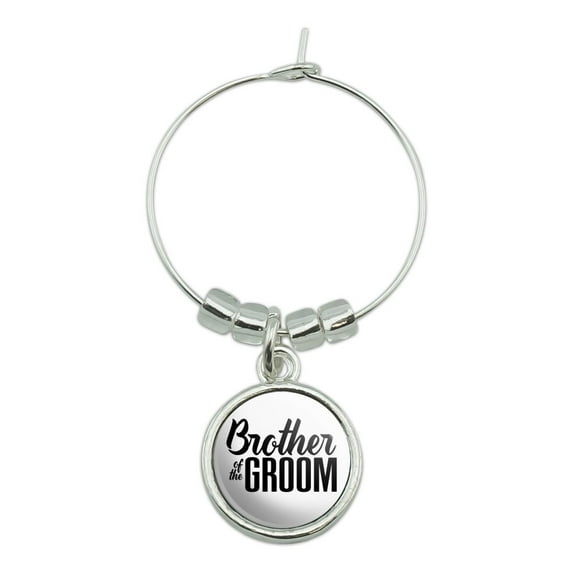 Brother of the Groom Wedding Wine Glass Charm Drink Marker