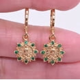 thumbnail image 3 of Aretes pequeños colgantes Virgen de Guadalupe con zirconias verdes, 3 of 3