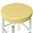 thumbnail image 3 of Bingfone12 Inch Padded Round Bar Stool Cover Cushion With Elastic Fabric Round Chair Seat - Yellow Gingham, 3 of 7