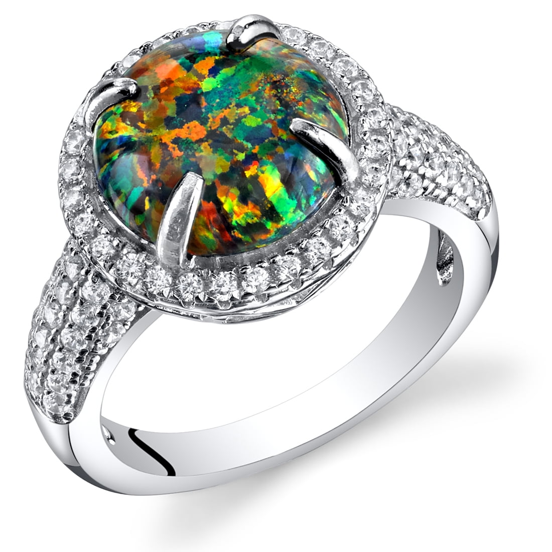 Opal Cabochon Ring Bridesmaid Gift Delicate Opal Ring Black Opal Ring Oval Opal Ring 925 Sterling Silver Opal Ring Natural Opal Ring