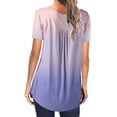 thumbnail image 4 of IROINNID Fashion Women Summer Gradient Classic Loose Print Round-Neck T-Shirt Short Sleeve Casual Blouse Spring Saving, 4 of 6