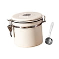 thumbnail image 3 of Contenedor de café para el hogar, tanque de almacenamiento sellado de granos de café, sello multifuncional blanco 1.2L, 3 of 9
