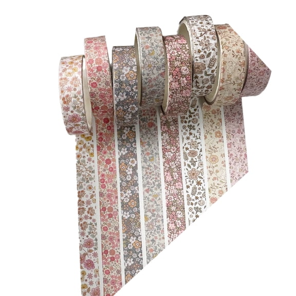 8Rolls Decorative Tape Scrapbooking Background Tape Aesthetic Masking Tape for Journaling Photo Album Planner Wrapping