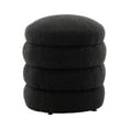 thumbnail image 5 of GZXS Boucle Upholstered Round Ottoman Footrest Stool, No-Assembly Accent Pouf for Living Room & Bedroom, Black, 16.9"Dia x 18.5"H, 5 of 7