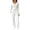 White #02, variant on Women’s 2 Piece Lounge Set, V-Neck Long Sleeve Ribbed Knit Crop Top, Drawstring Waist Wide Leg Pants with Pockets, Casual Airport Travel & Fall Resort Outfit L