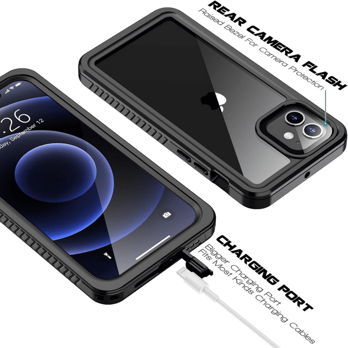 Entronix Waterproof Case for iPhone 11, Heavy Duty Full-Body Protection with Built-in Screen Protector