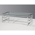 thumbnail image 1 of K-Living Naomi Coffee Table With Clear Glass Top & Chrome Polished Stainless Steel Base, 1 of 1