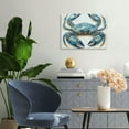 thumbnail image 4 of FCXZI Blue Crab Canvas Print Wall Art Decor for Home Bathroom Ready To Hang Room Decor 20x16in, 4 of 6