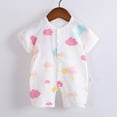 thumbnail image 2 of KTMKH Summer Outfit Baby Girls Boys Button Cartoon Dinosaur Floral Kimono Romper Jumpsuit Short Sleeve Playsuit Clothes For 6-9 Months, 2 of 3