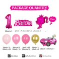 thumbnail image 3 of Conjunto de globos de cumpleaños, decoración para fiestas, abanico de globos, diseño de escena de Barbie, arco de cadena de globos, 3 of 4