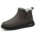thumbnail image 2 of Gyexs Mens Snow Boots Size 8, Winter Shoes Women Slip On, Lightweight, Buckle, Moto, Square Toe, Outerwear, Brown, Size 10.5, 2 of 8