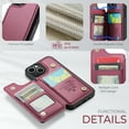 thumbnail image 4 of Allytech Business Wallet Case for iPhone 14 with Credit Card Holder, [RFID Blocking] [Camera Screen Protection] PU Leather Magnetic Clasp Kickstand Shockproof Protective Case - Winered, 4 of 9