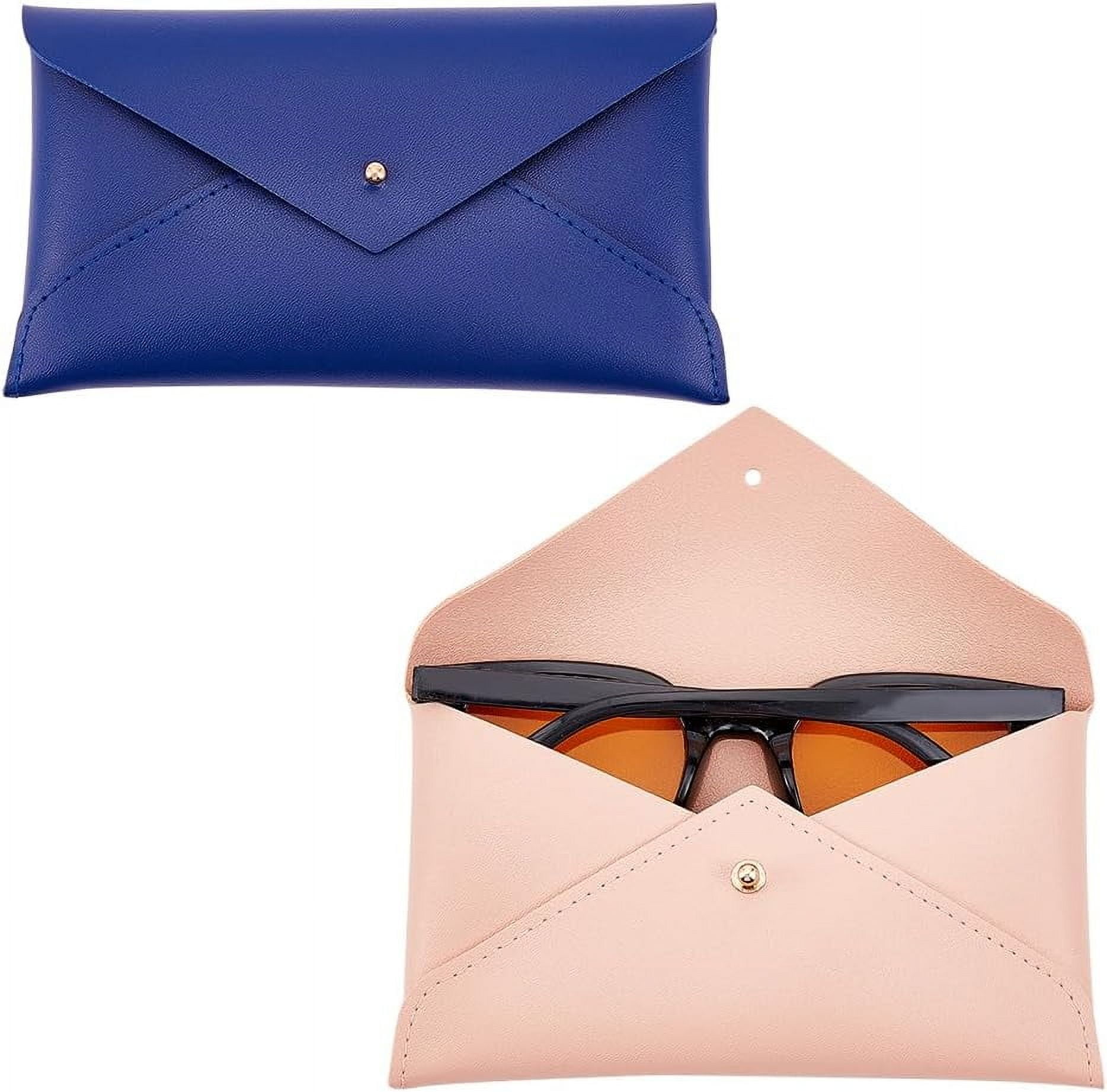 2Pcs Leather Glasses Case Portable Sunglasses Case Bags Horizontal