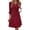 Red, variant on Women Dresses Plain Casual Long Sleeve Dress V Neck A-Line Pullover Wedding Guest Midi Dress for Fall Winter and Spring