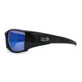 thumbnail image 3 of Locs Color Mirror Sport Biker Style Wrap Around Matte Black Sunglasses Blue Mirror, 3 of 4