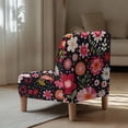 thumbnail image 5 of HELLHERO Floral Print Armless Accent Chair Cover, Anti Scratch Elastic Bottom Stain Protection Soft Slipcover for Dining Room and Bedroom, 5 of 8