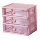 thumbnail image 1 of Organizador de escritorio con cajón, organizador de cosméticos, estuche para maquillaje, multifuncional. 3 Cajones Rosa, 1 of 9