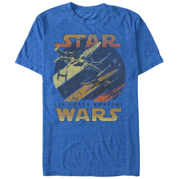 Men's Star Wars The Force Awakens X-Wing  Graphic Tee Royal Blue Heather Large