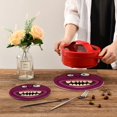 thumbnail image 2 of SKYSONIC Purple Monster Pot Holders Trivets, 2 Pcs Heat Resistant Trivets,3D Funny Cotton Thread Weave Mats for Hot Pads Pans Pot Bowl Teapot for Kitchen Decor, 2 of 7