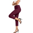 thumbnail image 4 of Cekizud Womens Capri Pants High Waisted Elastic Stretch Pull On Capri Cropped Pants Office Lounge,Sizes S-3XL, 4 of 8
