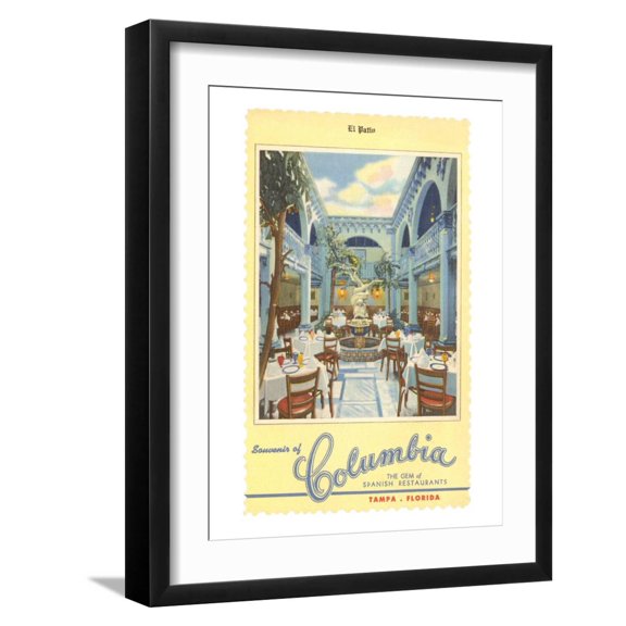 Art.com Columbia Restaurant, Tampa, Florida Art Print, Black Frame Wall Art, 17" x 21"