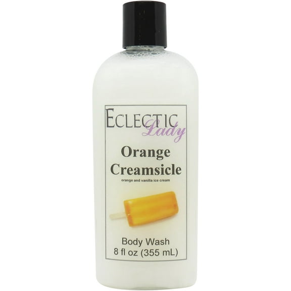 Orange Creamsicle Body Wash by Eclectic Lady, Liquid Shower Gel for Women and Men, 8 Ounces