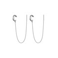 thumbnail image 2 of Línea de pendientes de plata S925 para mujer, con forma de cruz incrustada de diamantes, con clip para la oreja, joyería para orejas largas, 2 of 5