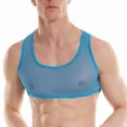 thumbnail image 5 of CENL Men See-Through Mesh Tank Top Sleeveless Muscle Undershirt Crop Tops U Neck Vest, 5 of 9