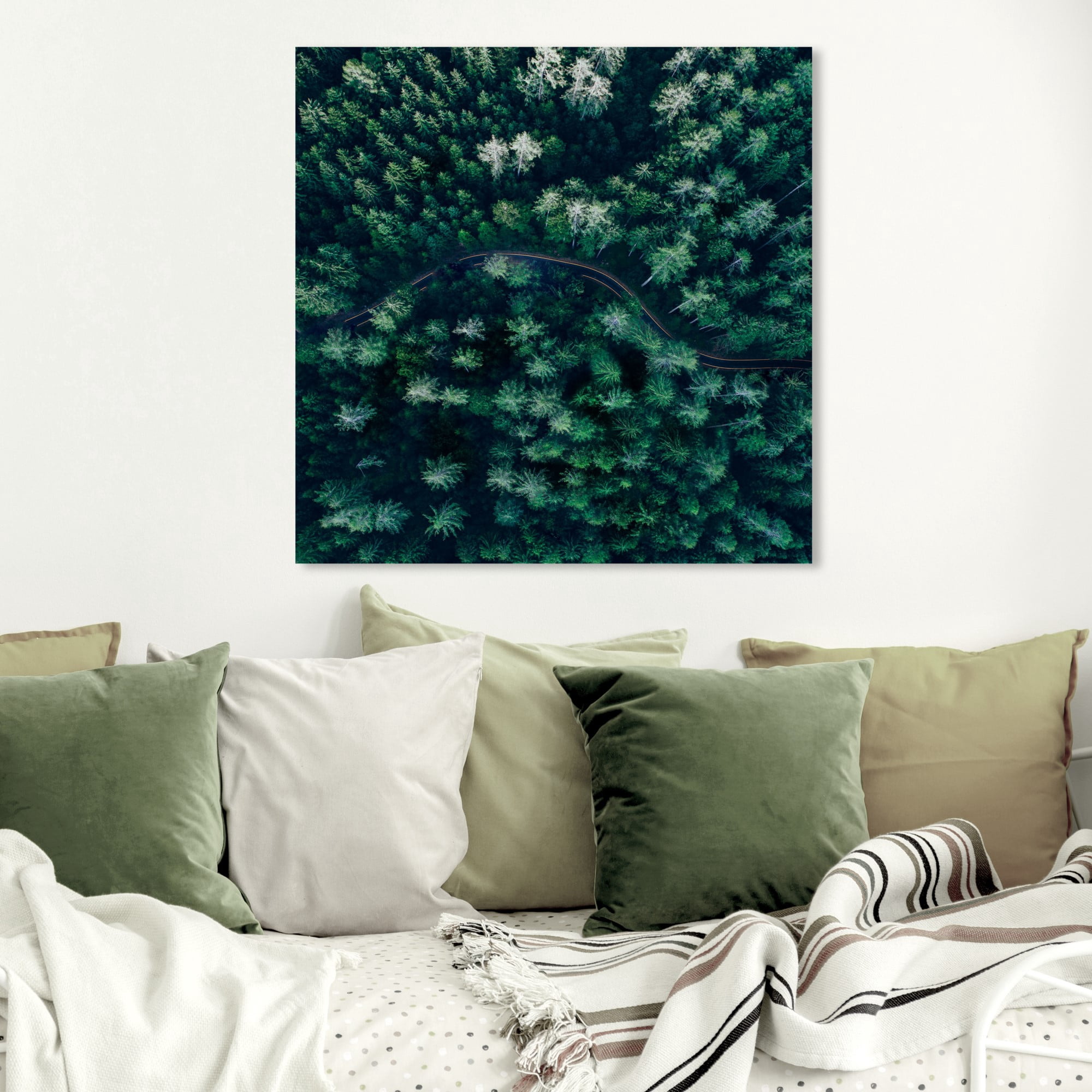 Wynwood Studio 'Breathe in The Forest Square' Nature and Landscape Wall Art Canvas Print - Green, White, 12" x 12"