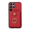 thumbnail image 3 of for Samsung Galaxy S21 Ultra Case, Elegant Minimalist Wallet Case with Ring Kickstand and Shoulder Strap, Shockproof Stylish Protective Durable PU Leather Cover for Samsung Galaxy S21 Ultra, Red, 3 of 8