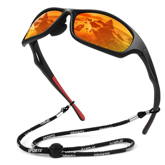 LINVO Polarized Sports Sunglasses for Men UV400 Protection Wraparound Goggles for Fishing Cycling Running