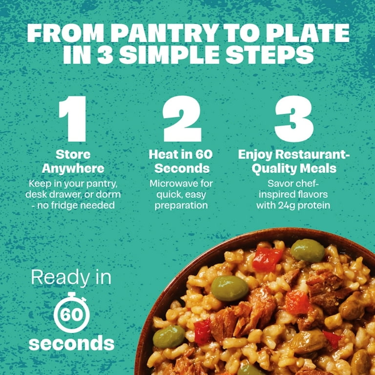 2 pack) Born Simple Teriyaki Chicken Rice Bowl, 11 oz Shelf